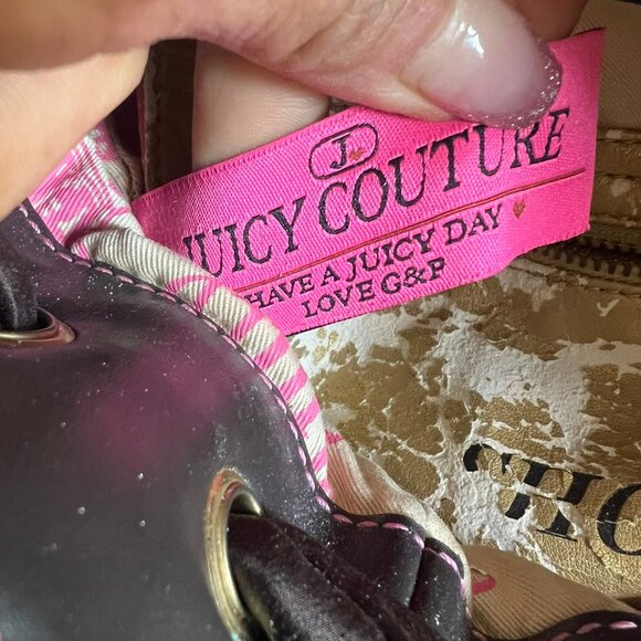 Y2K JUICY COUTURE DAYDREAMER VELOUR ROYAL EMBROIDERED SATCHEL BAG PINK - Picture 10 of 10